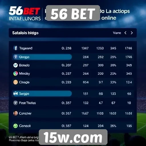 Estatísticas de usuários ativos no 56 BET